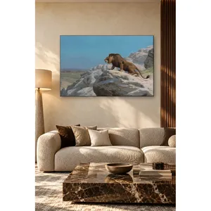 Impression sur toile « Fida Grme Lion observant depuis les rochers » - Product Image 4