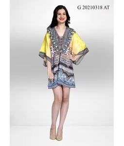 Belles robes courtes pour femmes pour les vacances de printemps et les vêtements quotidiens Coupes féminines brodées en Spandex 100% coton - Product Image 4