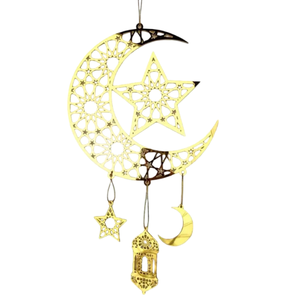 Luna y Estrella Colgantes de Latón de Alta Calidad con Acabado Pulido para Decoración del Hogar, Luna de Metal para Decoración Colgante - Product Image 6
