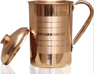 Pichet en cuivre pur personnalisé en gros OEM pot en cuivre pour la maison hôtel restaurant cuivre indien - Product Image 4