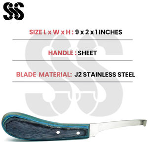 Service OEM ODM, couteau à sabots de maréchal-ferrant durable, acier inoxydable, lame incurvée, outil de coupe de sabots tranchant, résistant à la rouille, chevaux - Product Image 3