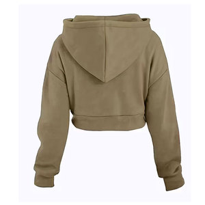 Hoodie Printemps Nouveau Femme Couleur Personnalisée Crop Top Femme Hoodie Manches Longues Crop Top Hoodie En Vente - Product Image 3