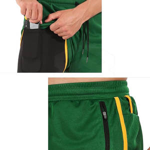 Pantalones cortos atléticos de doble capa de Venta caliente Nuevo estilo Calidad Premium Color sólido Cintura media Transpirable Cierre de cintura elástica - Product Image 6