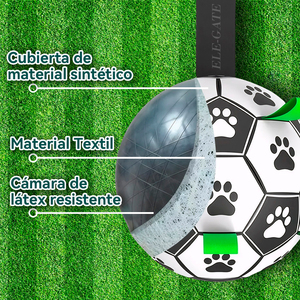 Giocattoli di Lusso Ecologici per Animali Domestici, Pallone da Calcio Resistente da 6 Pollici con Cinghie per Gatti e Cani, Materiale Durevole in Gomma e PVC - Product Image 2