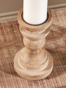 Porte-bougie en bois de mangue, porte-bougie en bois - Product Image 3