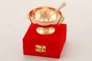 Offre spéciale Bol de cuisine et de table en laiton plaqué or de luxe Accessoires de cuisine en métal poli respectueux de l'environnement - Product Image 4