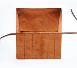 Professional Grade All-Purpose Chef Knife Bag LKR-0054 100% Rustic Genuine Leather <b>Roll</b> for <b>Tool</b> Usage OEM Customizable - Product Image 3