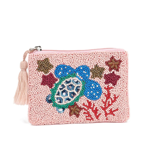 Perles de rocaille à la mode broderie perlée pochette à monnaie Styles d'été perles de rocaille broderie pochette à monnaie avec finition élégante - Product Image 2