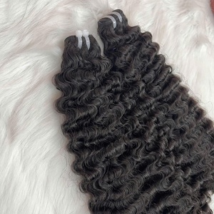 Prix usine – Extensions de cheveux bouclés birmans noirs, 100 % vietnamiens, tissage machine, sans nœuds, sans perte, super soyeux - Product Image 6