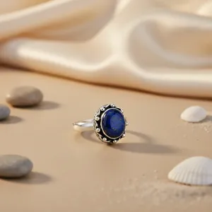 Anillo de Plata 925 con Lapislázuli para Mujer, Elegante Accesorio de Joyería con Piedras Preciosas - Product Image 1