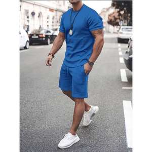 Conjuntos de camisetas y pantalones cortos de verano para hombre de alta calidad 100% algodón de secado rápido estilo callejero logotipo impreso personalizado - Product Image 5