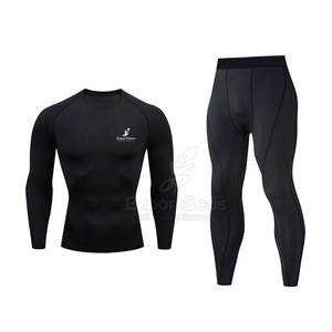 Ensemble de compression à séchage rapide tissu personnalisé élastique adapté à la course et au sport ensemble de compression tissu léger respirant - Product Image 1