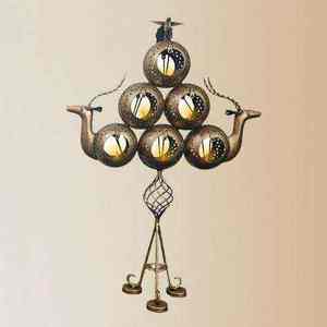 Prêt à l'exportation, Inde, élégant porte-bougie pyramidal, petite taille, idéal pour Diwali, mariage, Pâques, décoration de la maison et accessoire cadeau - Product Image 1