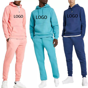 Conjunto Deportivo de Forro Polar para Hombre, Sudadera con Capucha y Pantalones de Color Sólido, Talla Grande, Ropa Casual de Otoño, Sudadera de Punto con Logotipo Personalizado - Product Image 1
