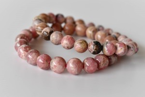 Bracelet de perles rondes en rhodochrosite rose pure naturelle de 8 mm pour la méditation, bijoux unisexes pour les amoureux, vente en gros - Product Image 2
