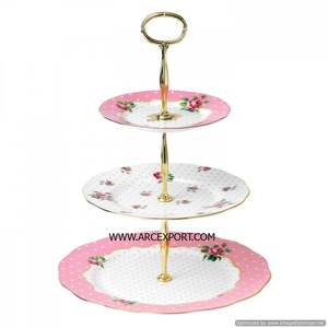 Support à gâteau en métal doré à 2 niveaux pour la conception d'oiseaux Support à gâteau décoratif élégant pour mariage Couleur or et argent poli miroir - Product Image 6