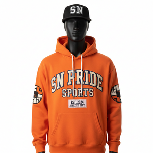 เสื้อฮู้ดดี้ผู้ชายคุณภาพสูงสำหรับฤดูหนาว ผลิตจากโพลีเอสเตอร์/ผ้าฝ้าย ดีไซน์แบบสวม มีกระเป๋า  สีและโลโก้สั่งทำได้ ปักลาย เป็นมิตรกับสิ่งแวดล้อม - Product Image 1