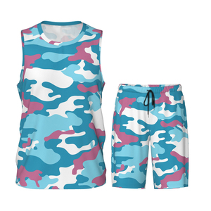 Tenue de sport en polyester BSCI, maillot de basket-ball confortable, short d'équipe avec poches, nouveau modèle, uniforme de basket-ball imprimé - Product Image 1