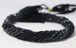 Perles de Rondelle à facettes en spinelle noire pour la fabrication de bijoux de collier Perles de spinelle noires naturelles - Product Image 4