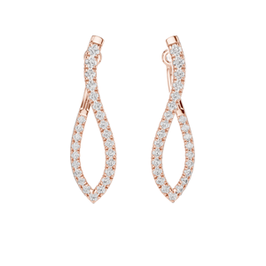 0.808 CT Diamond <b>Infinity</b> Twist Earrings VVS-VS EF Clarity 18KT, 14KT, 10KT Gold & 925 Silver <b>Rose</b>, Yellow, White Gold & - Product Image 1