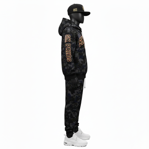 ชุดวอร์มลำลองแฟชั่นผู้ชายแบบมีฮู้ด ล่าสุด ขายดี ผ้าฝ้าย 100% ระบายอากาศดี ปักลาย  สองชิ้น สำหรับออกกำลังกาย ฟิตเนส เทรนนิ่ง - Product Image 2