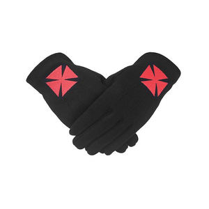 Gants Grand Master Blue Lodge en cuir avec emblème doré - Product Image 4