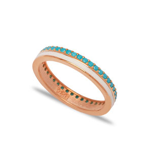 สีขาวเคลือบการออกแบบสีฟ้าครามวงแหวนหินตุรกีที่ทำด้วยมือตุรกี925เครื่องประดับเงินสเตอร์ลิง - Product Image 6