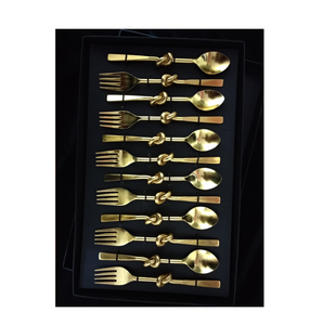 Fourchette en laiton or désert fourchette or cuillère et fourchette ensemble personnalisé nouvellement artisanat fournisseur en gros - Product Image 5