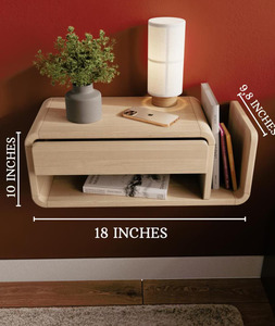 Hot Selling Solid Mango Floating Nightstand Handmade <b>Wall</b> <b>Mounted</b> Hanging Apartment School Hospital Warehouse Workshop - Product Image 4