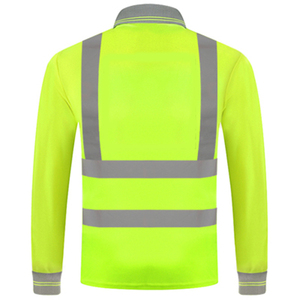 Diseño de logotipo personalizado para hombre de alta visibilidad para polos con tiras reflectantes Patchwork manga larga de punto de gran tamaño - Product Image 6