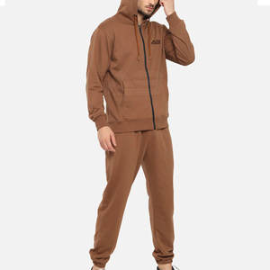 Logotipo personalizado de los hombres de talla grande a prueba de viento de algodón y poliéster chándal 100% algodón con capucha cuello sólido último diseño para el invierno - Product Image 2