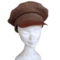 Gorra de Oficial de la Guerra Civil Estadounidense, Forro Marrón Butternut, Tela 100% Lana, Gorras y Sombreros de la Era de la Guerra Civil