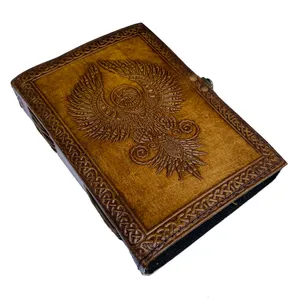 Антикварный тисненый журнал из кожи орла с металлическим углем, подлинный дневник, записная книжка, переработанный дневник