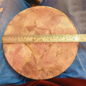 Vente chaude Premium Qualité Rose Quartz Agate Grand Plateau Rond Cristal Orgone Coaster Rond Rose 9 "Quartz Board en Gros - Product Image 2