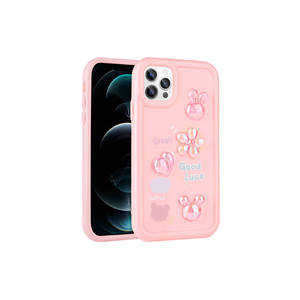 Coque de protection en silicone brillant gaufré rose Netzy Premium pour iPhone 13 Pro 14 Plus, finition givrée spéciale pour téléphone portable - Product Image 1
