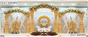 Cadre de Temple de conception proéminente pour les cadres de toile de fond de scène de mariage de mariage panneaux décoration de scène de mariage indien - Product Image 2