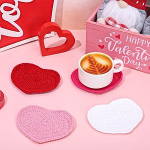 Venta al por Mayor de Posavasos de Corazón Coloridos de Ganchillo para Decoración del Hogar para Todos - Product Image 3
