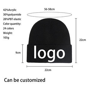 Gorros gruesos de lana de alta calidad, sombreros de punto jacquard, gorro cálido personalizado para mujer, gorro de invierno con logotipo personalizado, gorro - Product Image 4