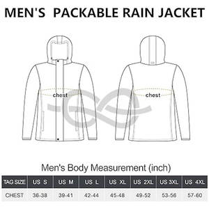 Veste de pluie légère et imperméable pour hommes Veste de pluie à capuche longue compressible High Street Golf Cycling Outdoor Activities - Product Image 6