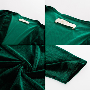 Encogimiento <span class=keywords><strong>de</strong></span> hombros <span class=keywords><strong>de</strong></span> terciopelo Vintage personalizado para mujer, manga 3/4, dobladillo Irregular frontal abierto, Bolero <span class=keywords><strong>de</strong></span> invierno para mujer - Product Image 5