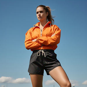 Cortavientos para mujer, pantalones cortos de lluvia con cordón en la cintura, verano 100%, poliéster, secado rápido, cortavientos, pantalones cortos impermeables, conjuntos para mujer - Product Image 4