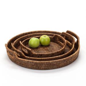 Plateau de service en coquillages en rotin Ocean Breeze, tissé à la main, cadeau de vacances parfait et présentoir de table - Product Image 3