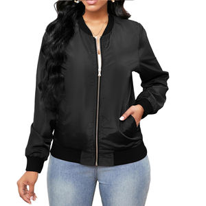 Chaquetas de bombardero de satén para mujer de moda de último estilo a la venta chaqueta de bombardero de satén para mujer cómoda y de moda - Product Image 3