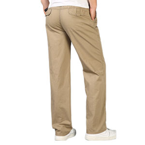 Gran oferta de pantalones caqui lisos para hombre, pantalones Cargo impermeables y a prueba de viento de algodón 100% para hombre, pantalones y pantalones para hombre - Product Image 2