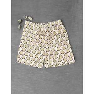 กางเกงขาสั้นผ้าฝ้ายพิมพ์ลายบล็อก 100% - เอวกลาง ระบายอากาศได้ดี ตกแต่งด้วยลวดลาย  ทรงกระโปรงขาสั้น ไซส์กลาง - Product Image 2