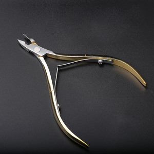 D501 profesional de acero inoxidable oro doble resorte cutícula Clipper Alicates para uñas de dedo - Product Image 4