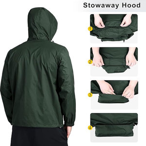 OEM Custom Logo Men's Denim Windbreaker <b>Jacket</b> Stand Collar Washed Vintage Hooded <b>Running</b> Outdoor <b>Jacket</b> for Summer <b>Winter</b> - Product Image 4