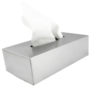 Caja de pañuelos rectangular, caja de pañuelos de lujo, vajilla artesanal, caja de pañuelos de acero inoxidable de buena calidad - Product Image 1