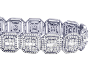 Nuevo lujo S925 plata esterlina con Baguette Moissanite diamante pulsera para hombres joyería de moda - Product Image 3