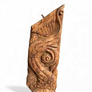 Soporte de Madera Vintage Indio, Tallado a Mano, Decoración Arquitectónica de Pared, Estilo Rústico Antiguo para Interiores del Hogar, Combinación Variada, 1 Contenedor - Product Image 2